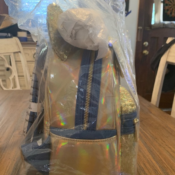 Disney Parks 50th Minnie Sequins Iridescent Loungefly Backpack and Minnie Ears - Picture 4 of 10